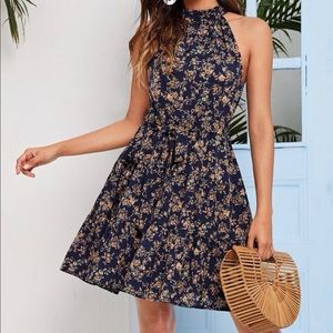 Self belted first floral dress